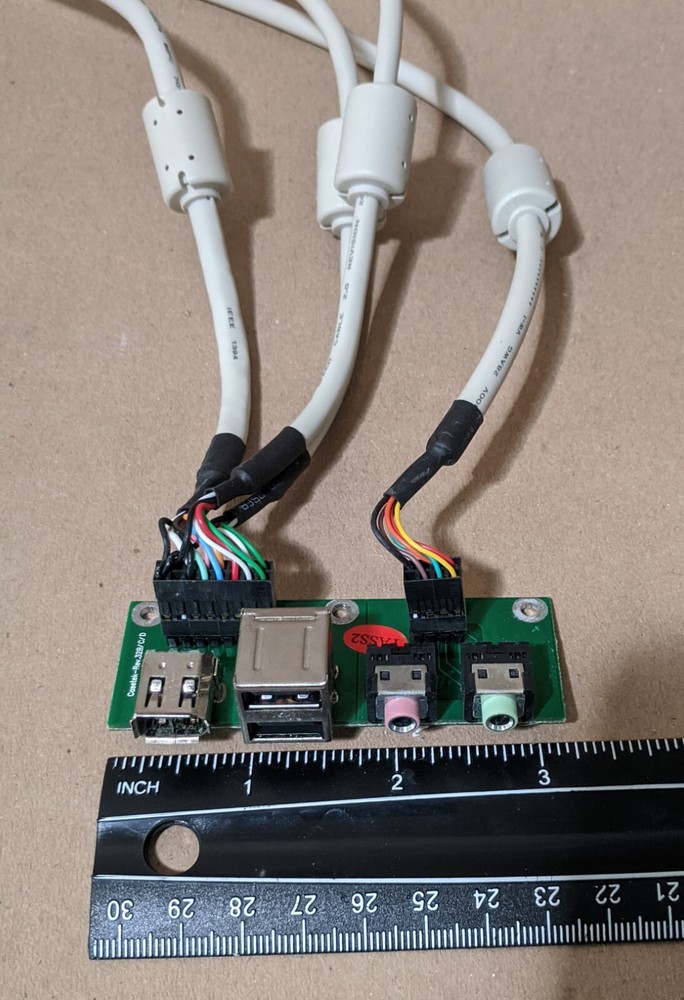 PC Tower Case Front Panel PCB Port Assembly: 2x USB 2.0/Audio/MIC/Firewire Cable