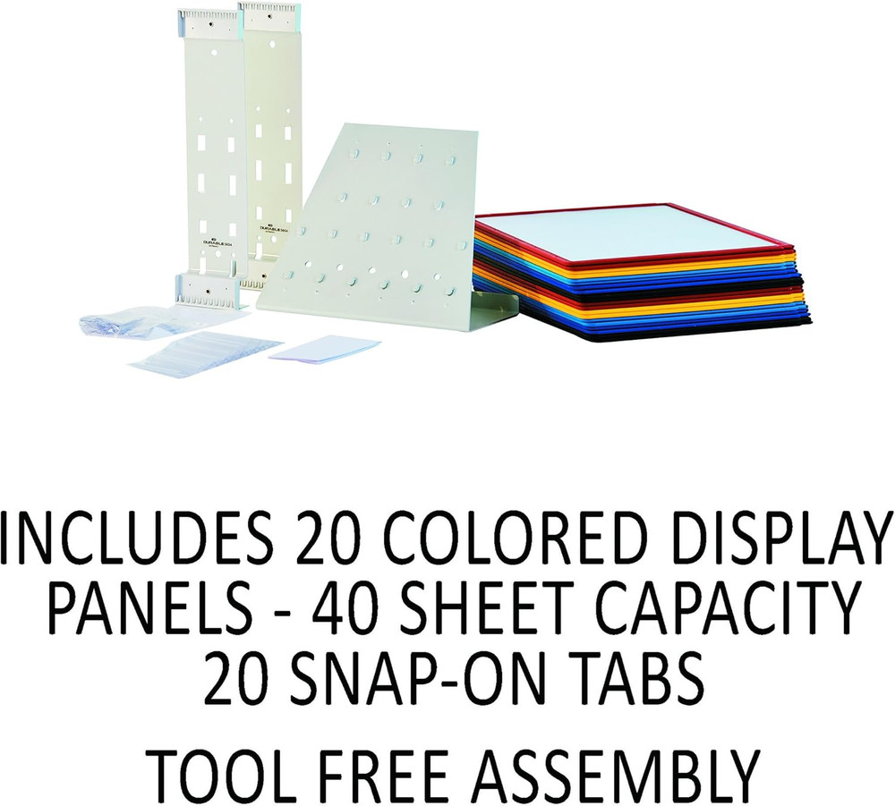 VARIO 20-Panel Desktop Reference System, Assorted Color Borders (536100) , Black