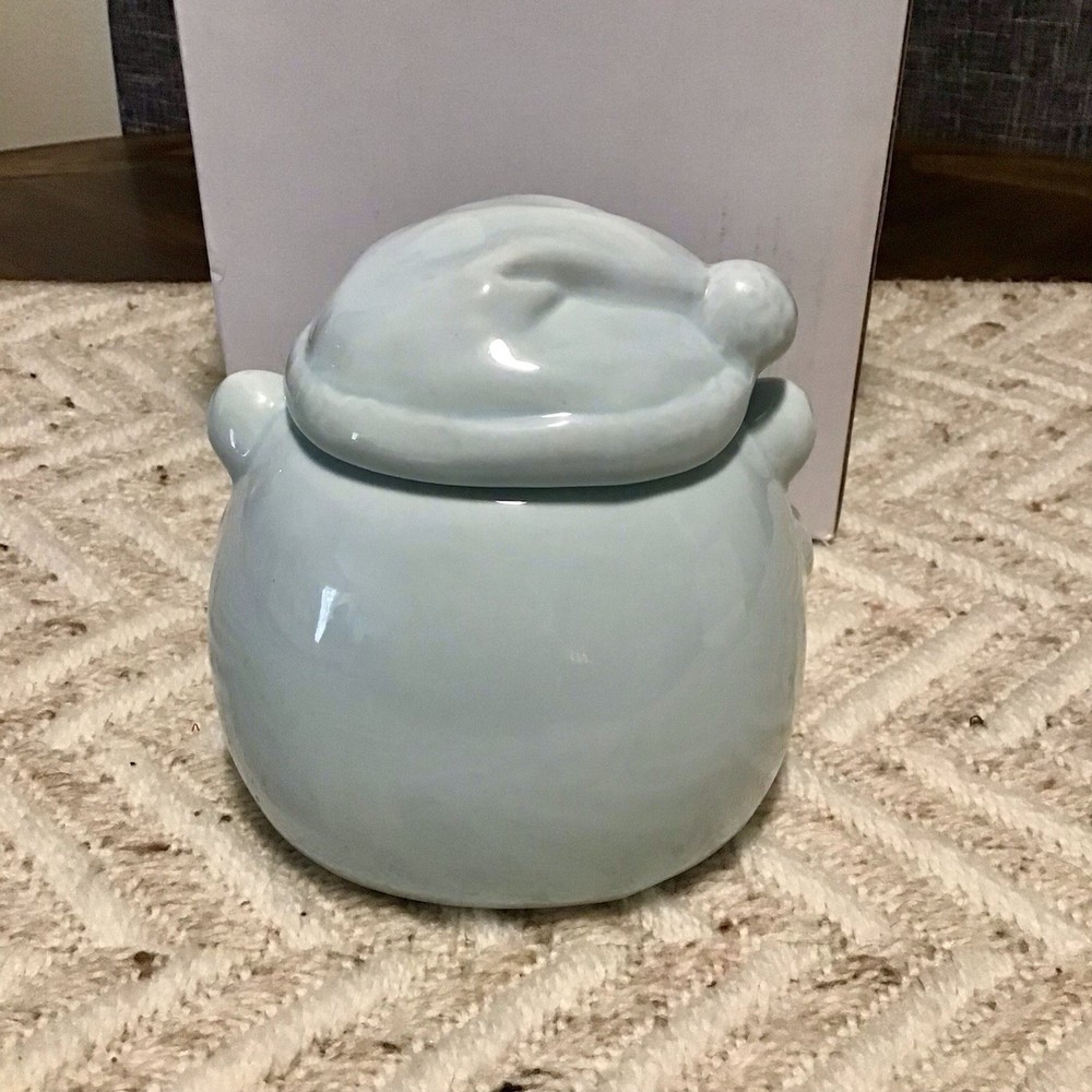 NIB Ceramic Bear Sponge & Soap Dish With Lid