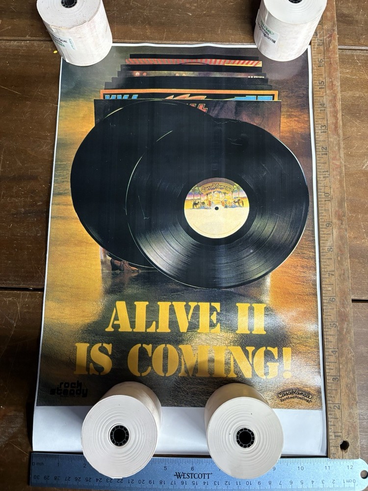KISS Ad Advert Alive 2 Album Is Coming Teaser Vinyl Record Vintage Kiss Aucoin
