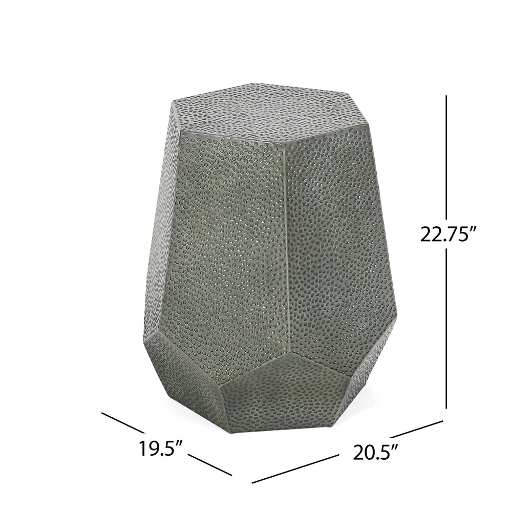 METAL HAMMERED END TABLE