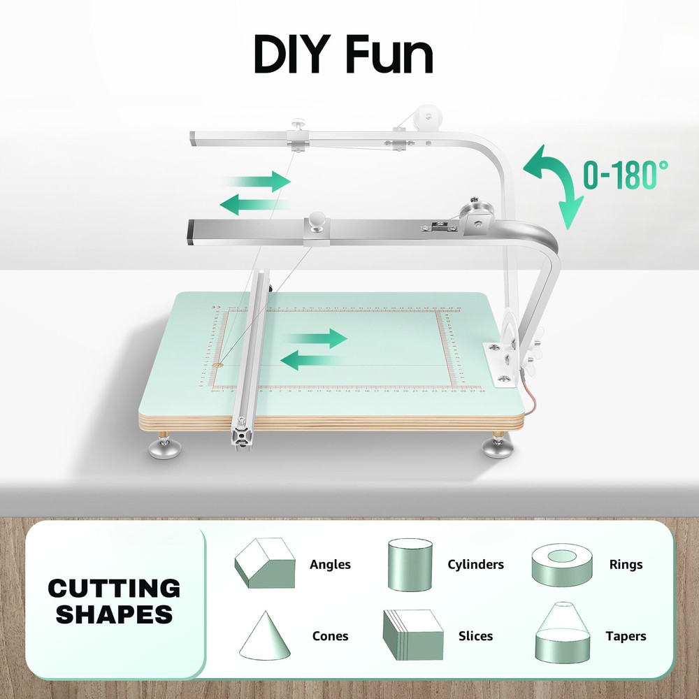 72W Hot Wire Foam Cutter Working Table Tool Sponge Styrofoam Cutting Machine US