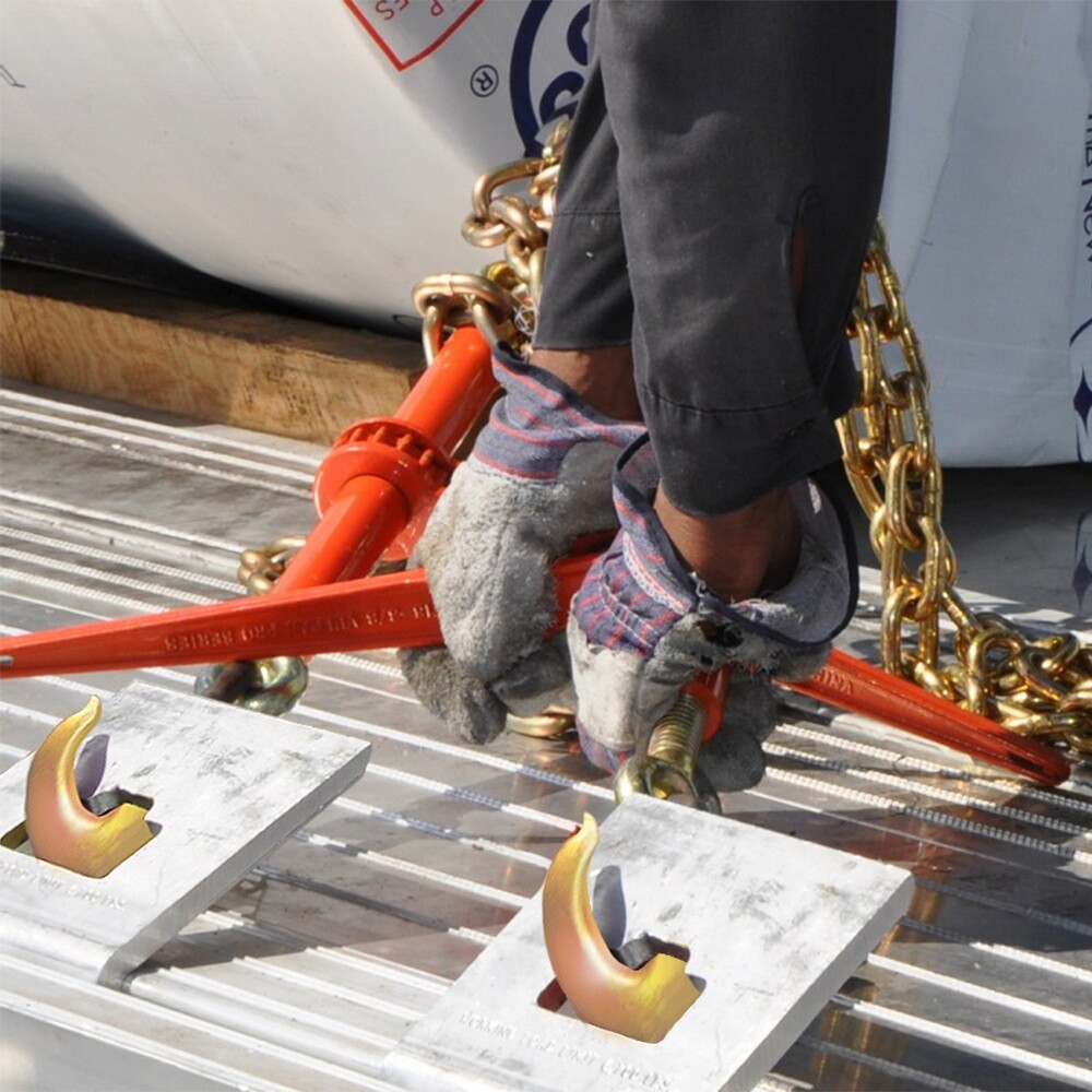 VULCAN Load Binder, Grab and Slip Hooks, 4 Pack,Ratchet Style, 6600 lbs SWL