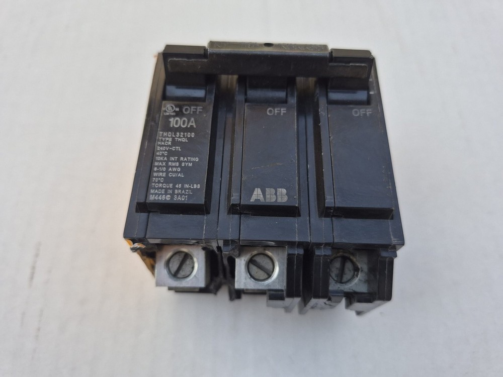 ABB 100 Amp 1 in. 3-Pole Circuit Breaker (THQL32100A) THQL32100A