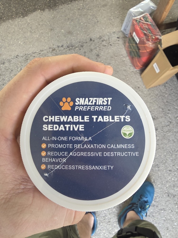 Chewable dog tablet sedatives