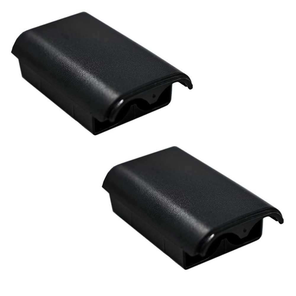 2 Pcs Durable Black Battery Pack Covers for Xbox 360 Wireless Controllers