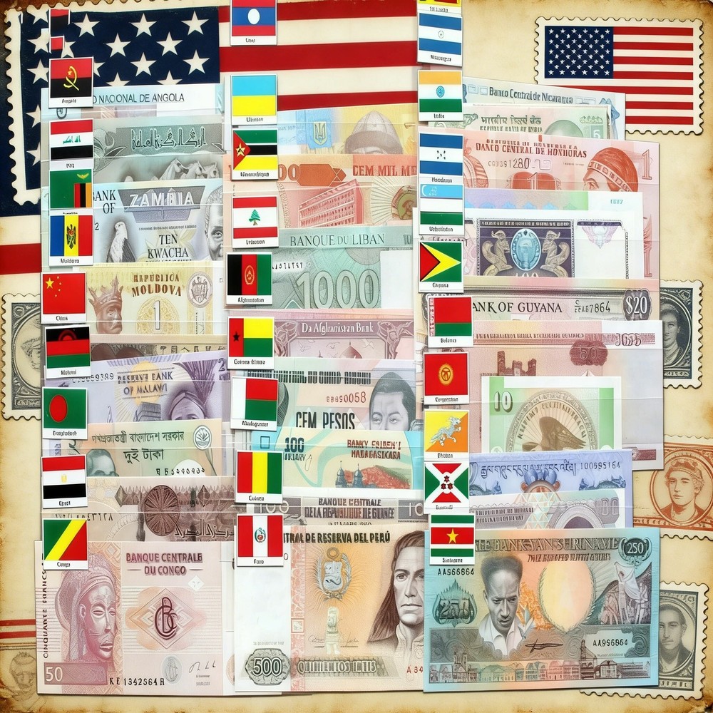 UNC Condition 100Pcs World Banknotes Different Foreign Paper Money Set