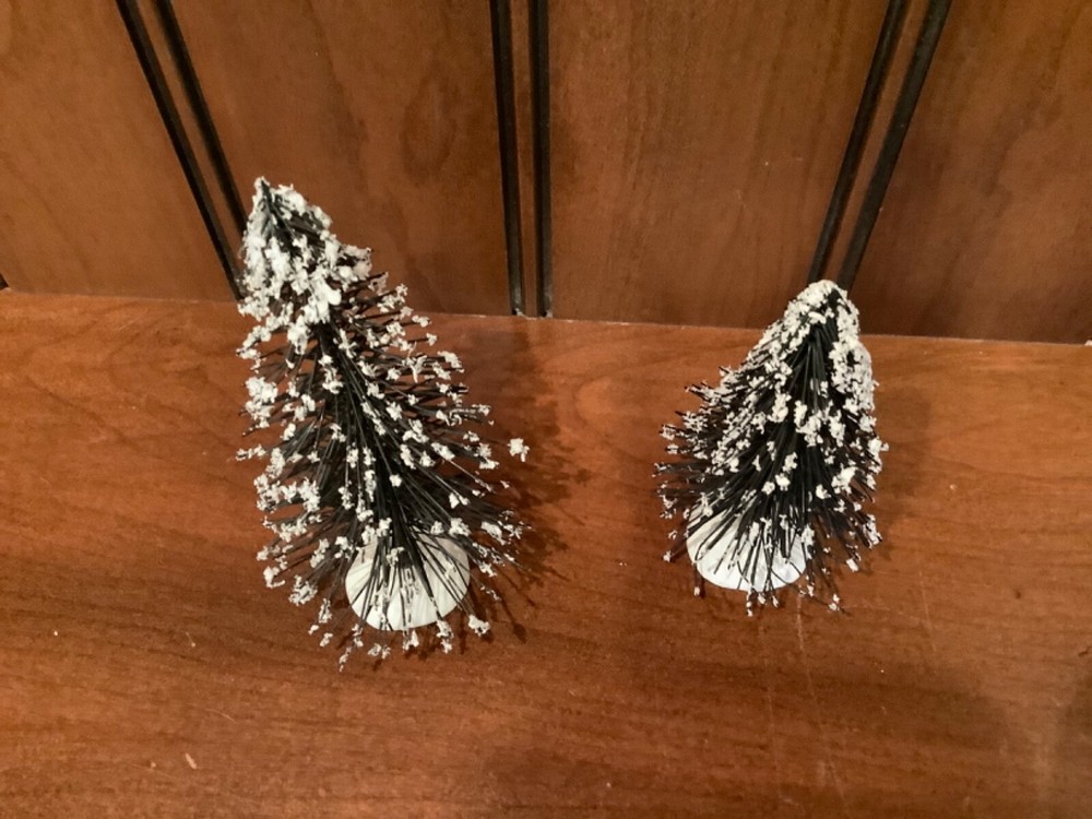 Lemax 2 Mini Christmas Tree Small Pine Tree Table Xmas Decor 3-4”