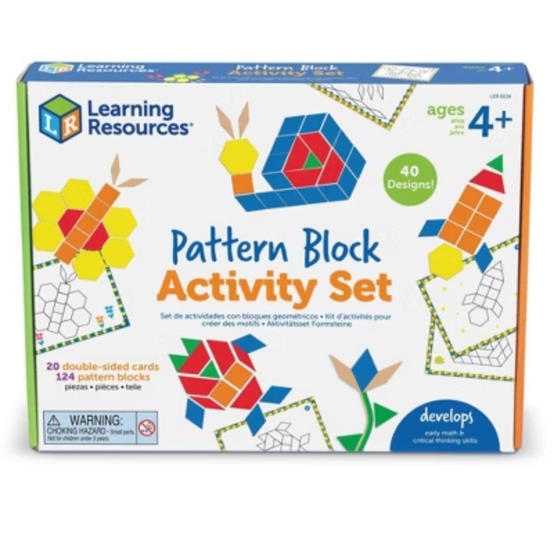 Pattern Block Activity Set: Preschool Math & Counting Kit, Plastic Material