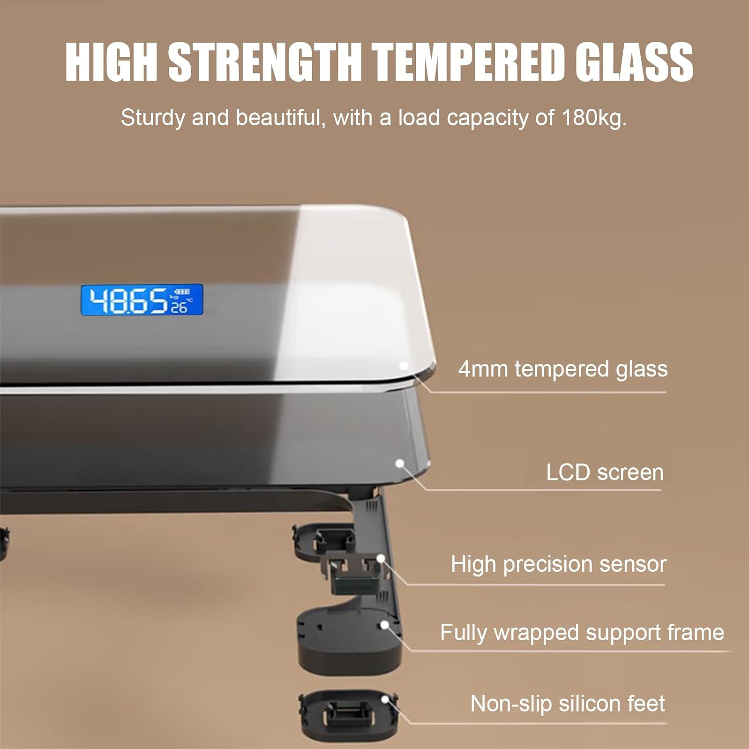 Digital Body Weight Scale Backlit Display High Precision BathroomScale 400 lbs