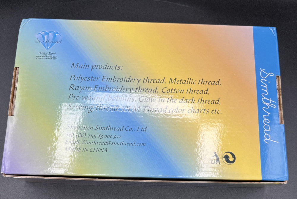 Machine Embroidery Thread Simthread Box 40 Spools Polyester