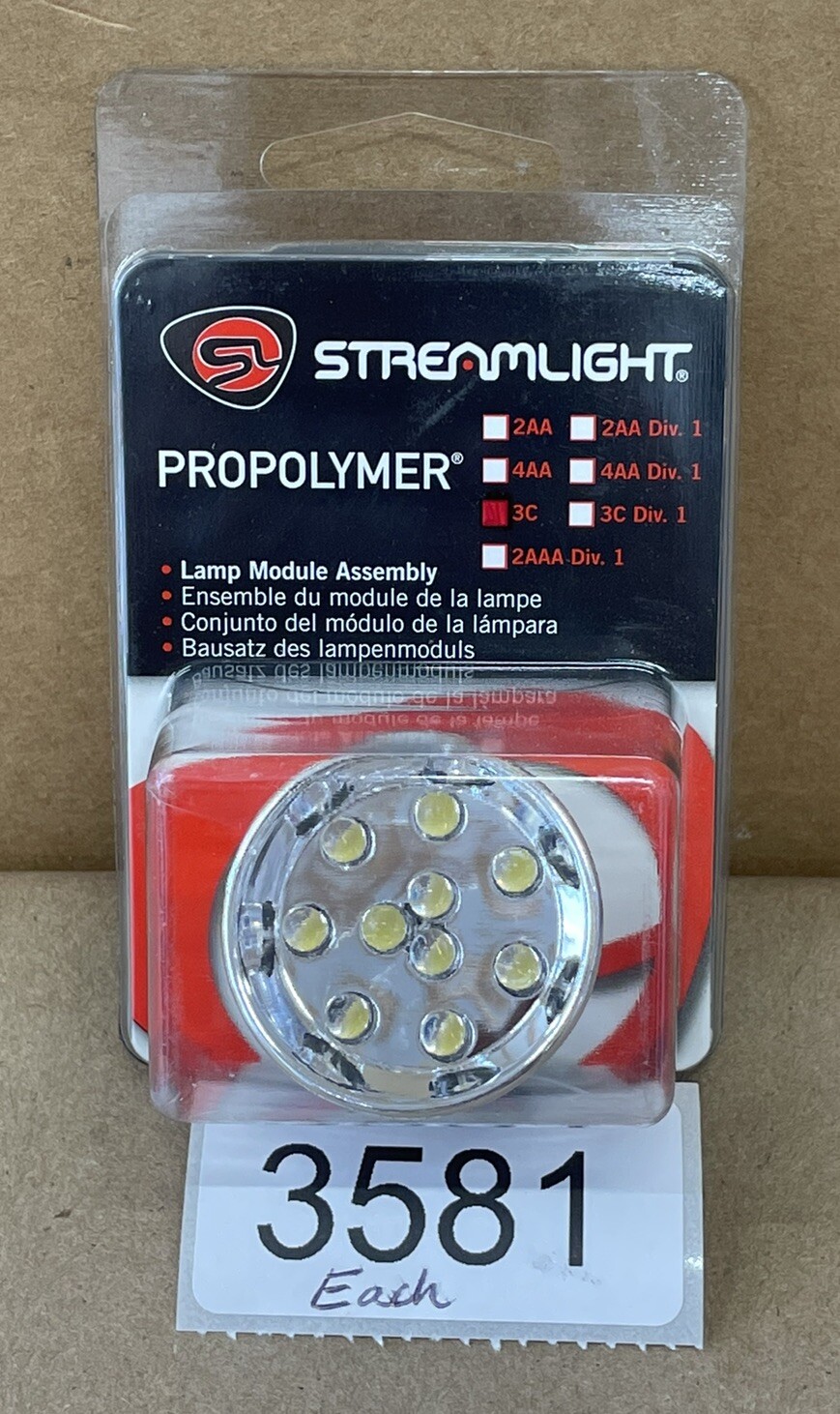 STREAMLIGHT ~ Propolymer 3C ~ White LED Lamp Module Assembly Replacement ~ 33221