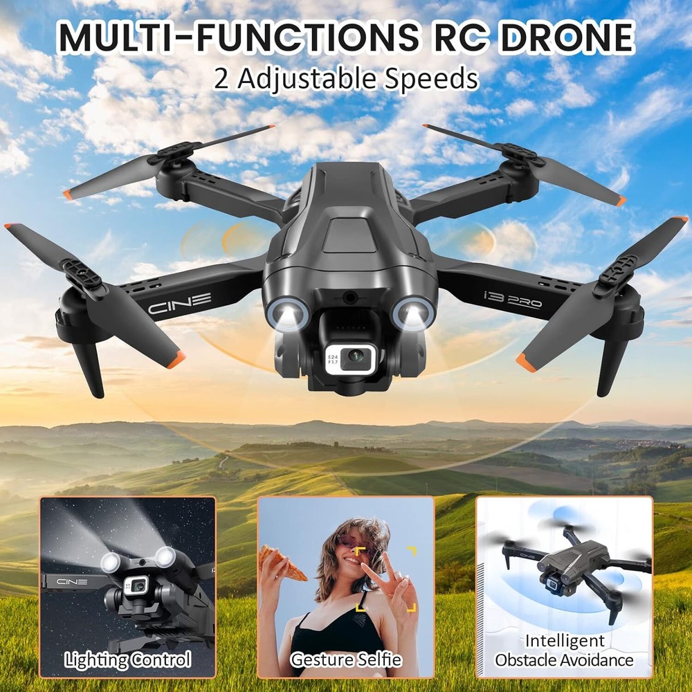 I3 PRO RC Drones with 4K HD FPV Camera Obstacle Avoidance 3D Flips RC Quadcopter
