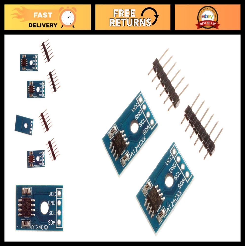 Pack of 2 EEPROM Memory Module AT24C256 I2C IIC Interface for MCU Development