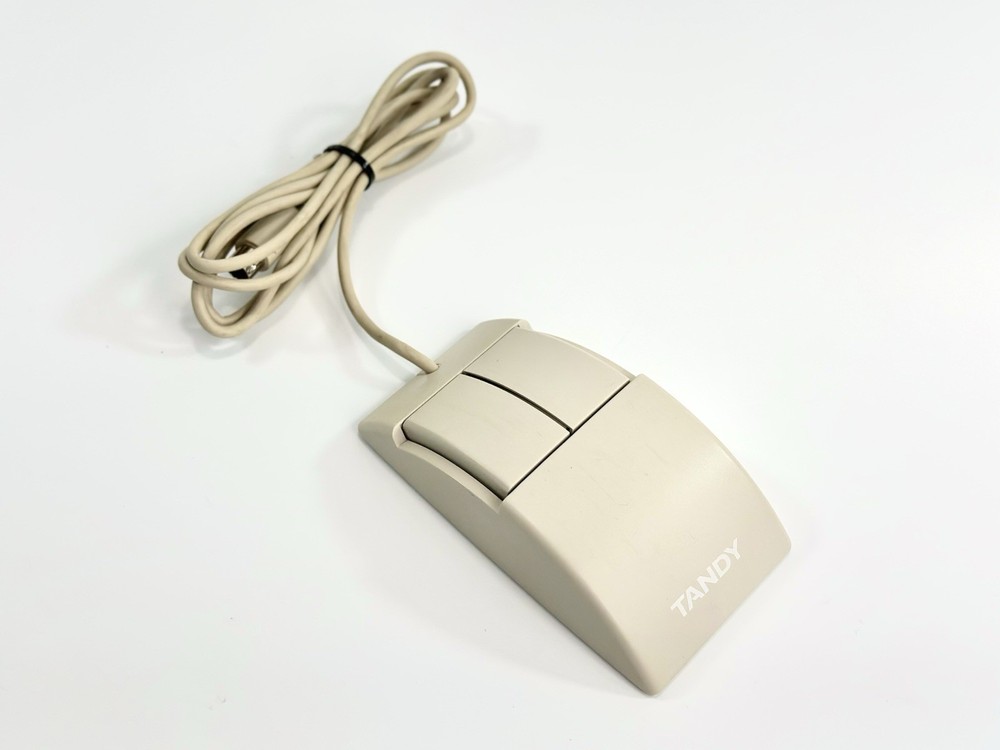 Vintage Tandy Computer 2 Button Ball Mouse PS/2 Wired 25-1042  CLEANED & TESTED