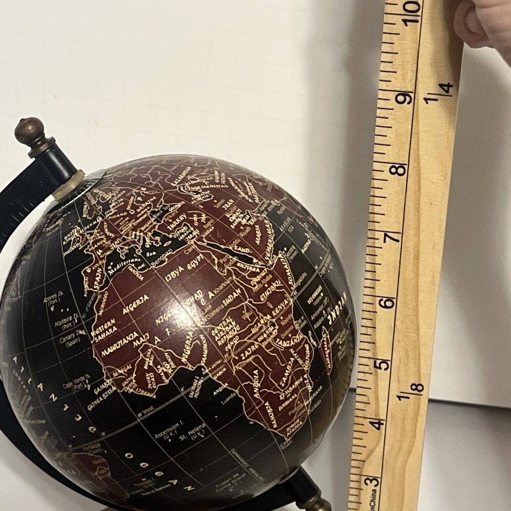 World Map Globe Small Desk Size Rotating Tilted Angle Education Geography