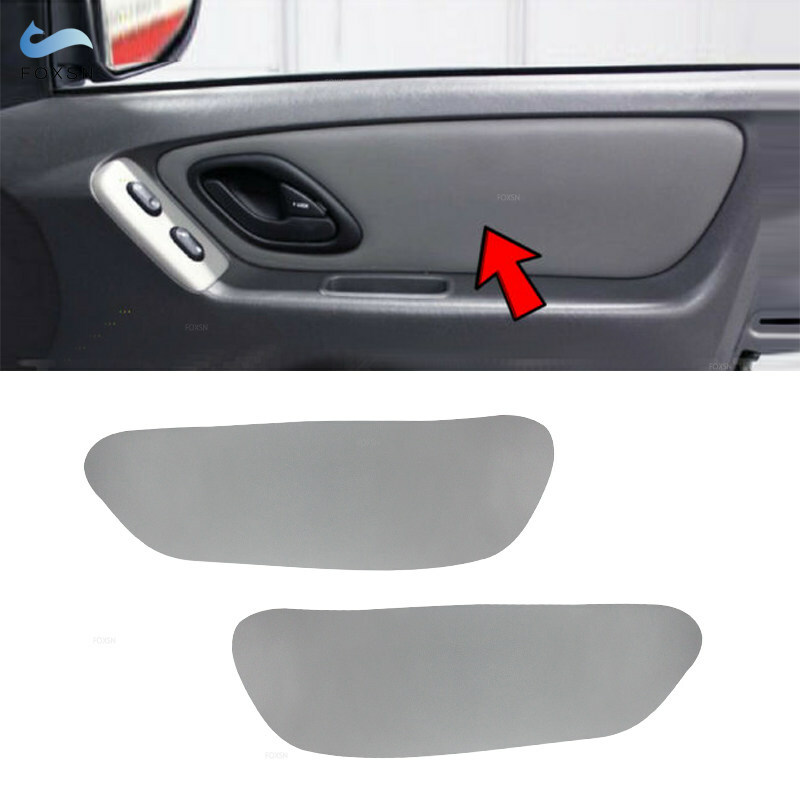 For 2001-2007 Ford Escape 2Pcs Front Door Panel Gray Leather Cover Replacement