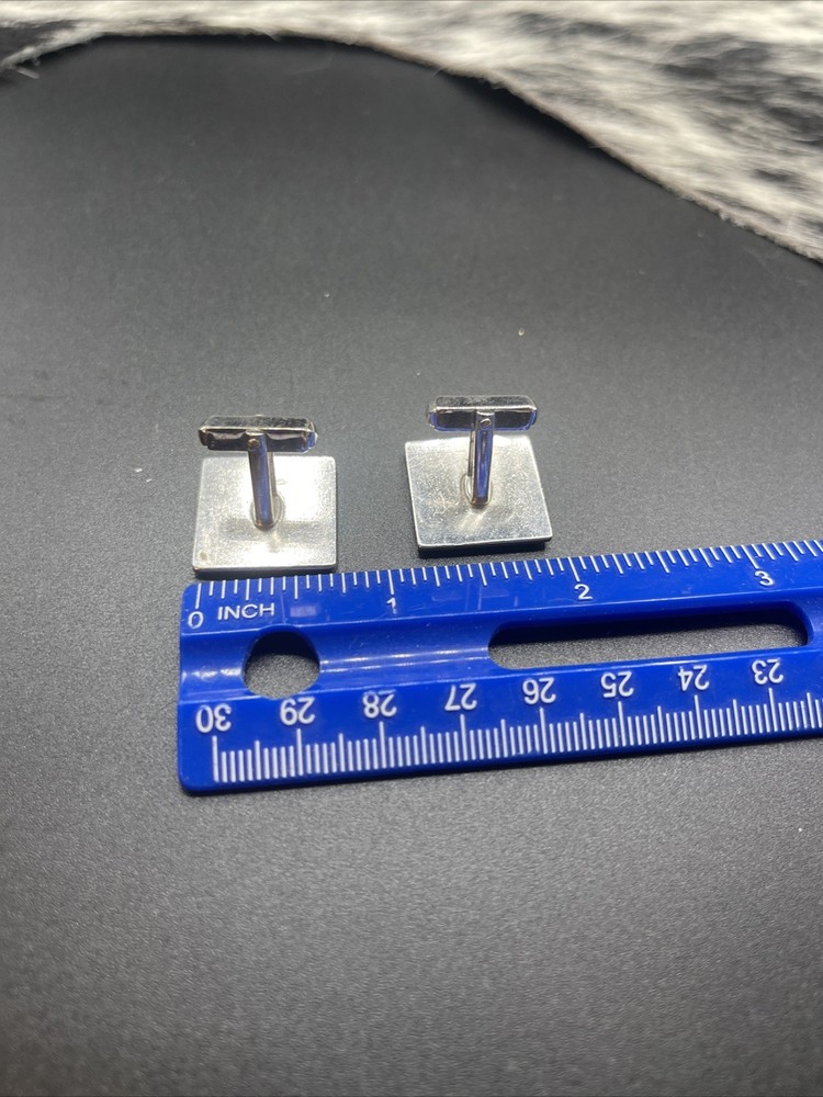 Stunning Silvertone Vintage Cuff Links #Q45