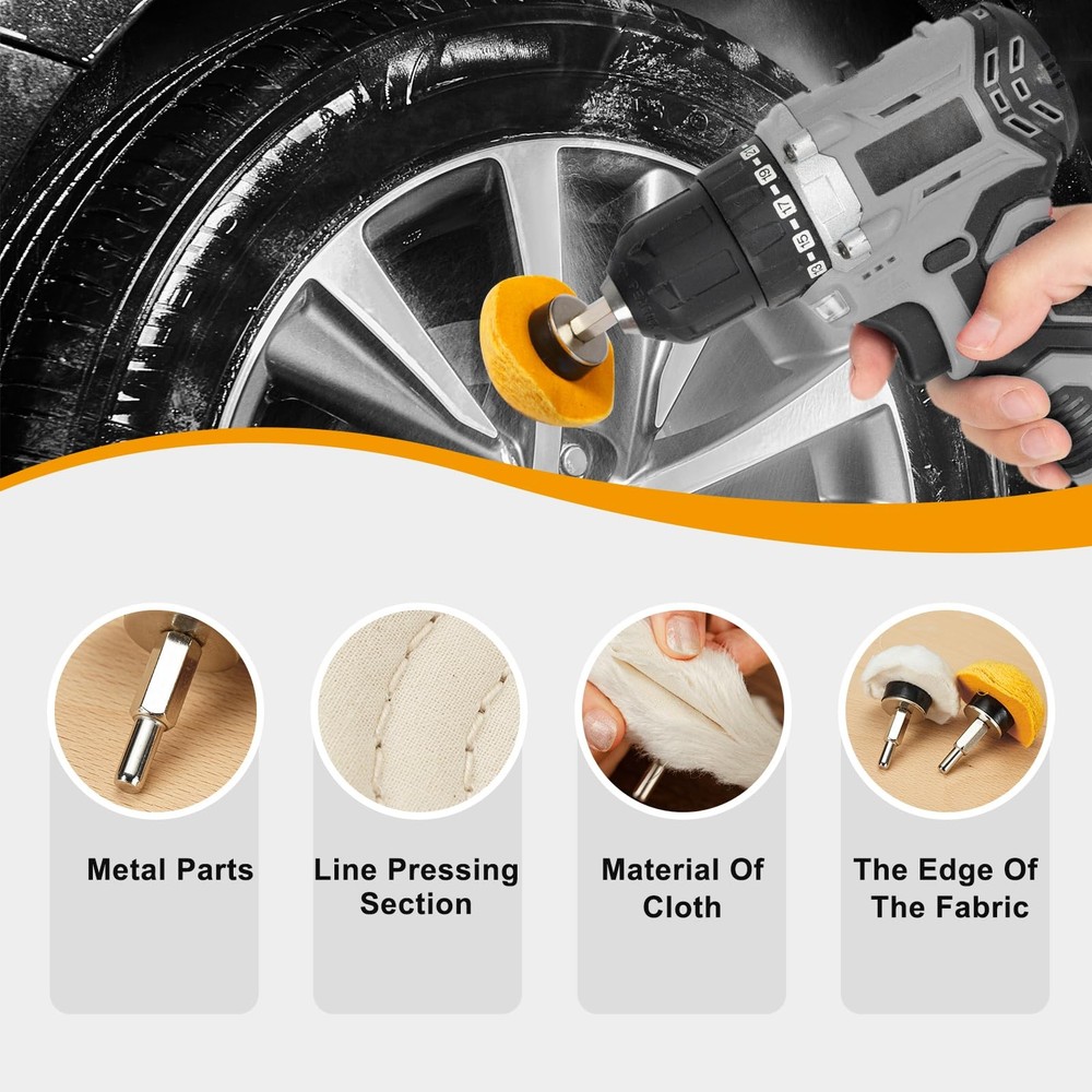 26pcs Buffing Wheel Kit for Drill – Different Size and Density Polishing Buff...