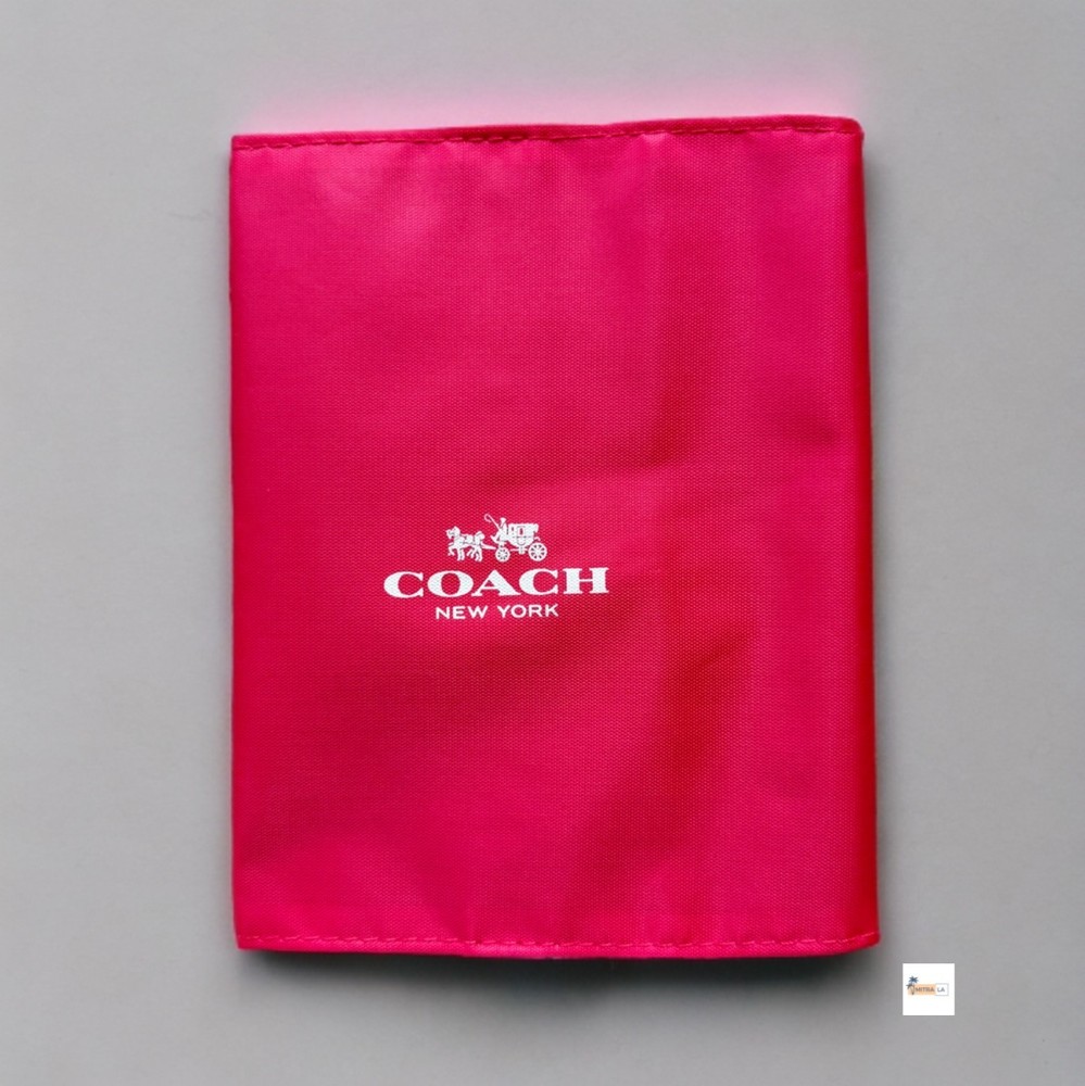 Coach Red Logo Nylon Purple Interior Notebook Cover