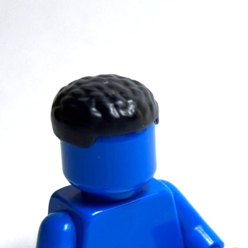 Lego - Minifigure Hair - Black, Coiled, Short