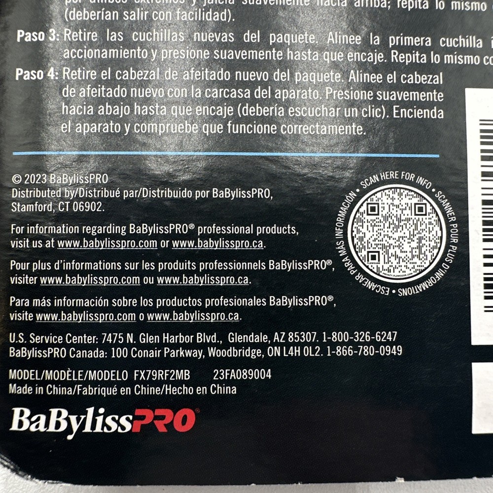 BaBylissPRO FXONE Black Replacement Double Shaver Foil & Cutters | FX79RF2MB