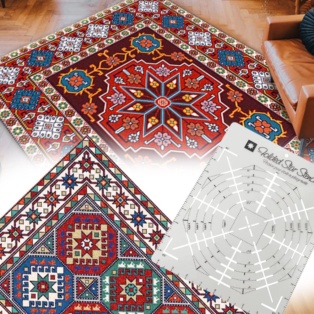 1 Pcs Folded Star Guide Stencil Sewing Quilting Template for Fabric Patchwork...