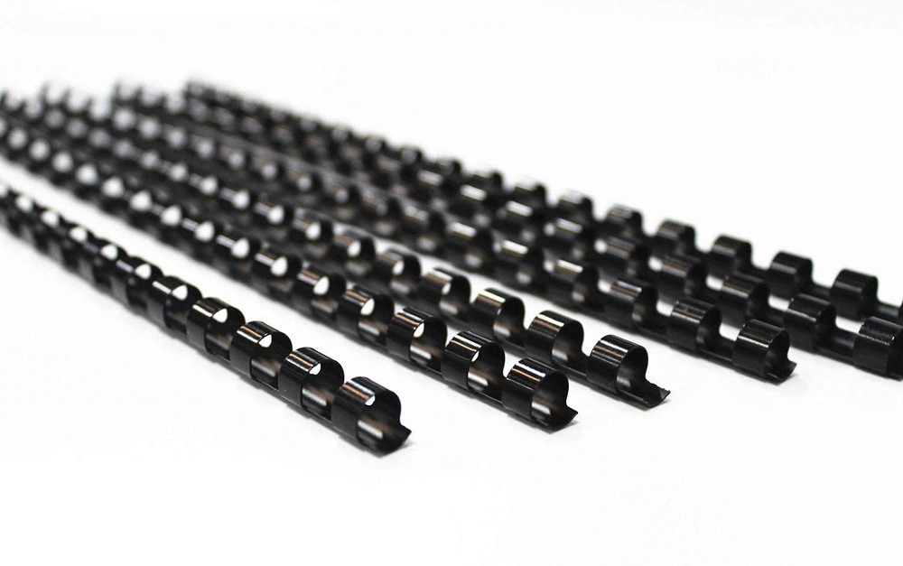 200-Pack 1/2-inch Black Plastic Binding Combs 19-Ring 90-Sheet Capacity