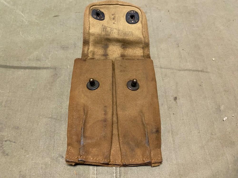 ORIGINAL WWI WWII US ARMY M1910 .45 PISTOL BELT AMMO POUCH
