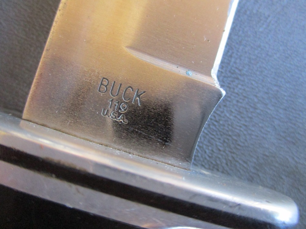 Vtg No Date Code BUCK MODEL 119 Fixed Blade Knife with Sheath