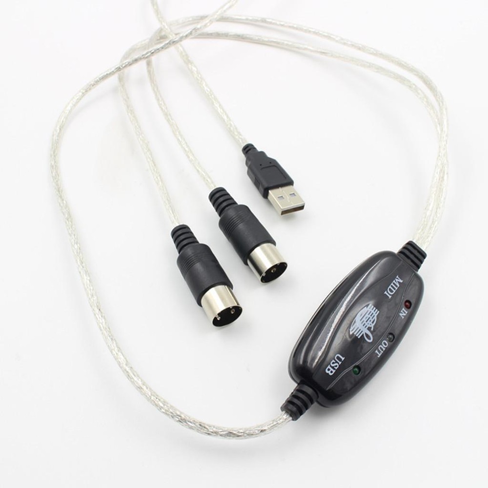 MIDI to USB Cable MIDI in-OUT Interface to USB Converter