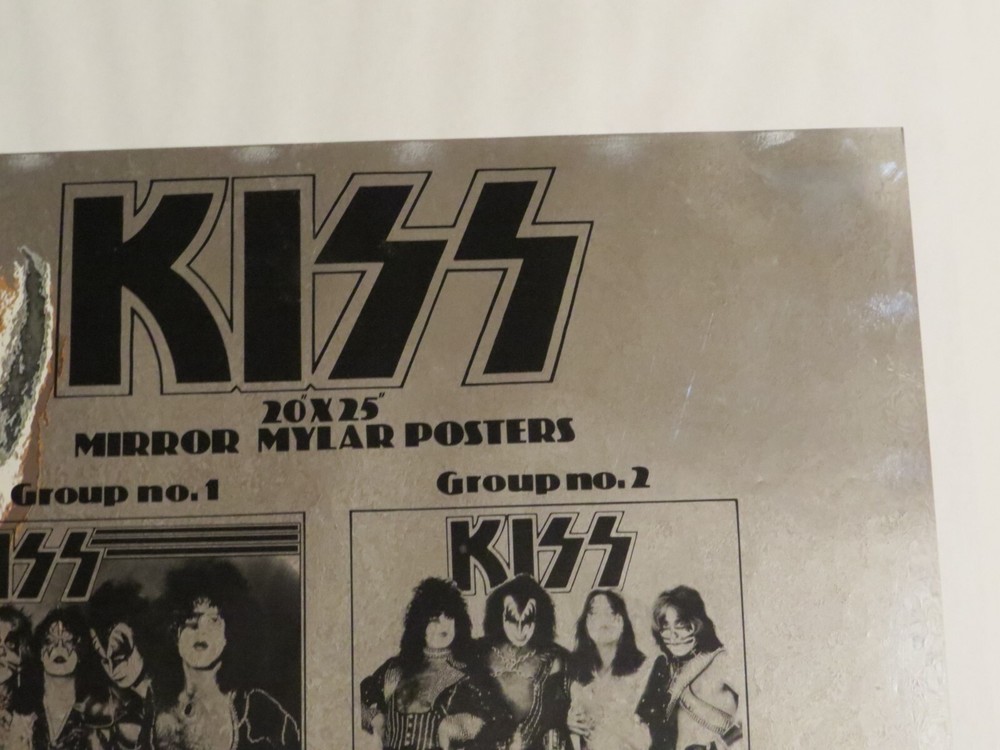 KISS SILVER MYLAR PROMOTIONAL POSTER 1977 AUCOIN OFFICIAL