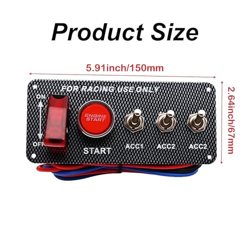 5-in-1 Universal 12V Racing Ignition Switch Panel 5 in 1 Ignition Switch Panel