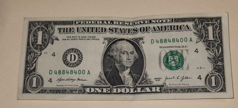 $1 Bill Trinary / Fancy Serial Number