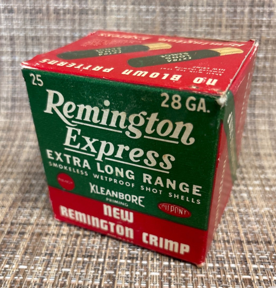 Vintage Remington Express 28 Ga. Empty Shotgun Shell Box