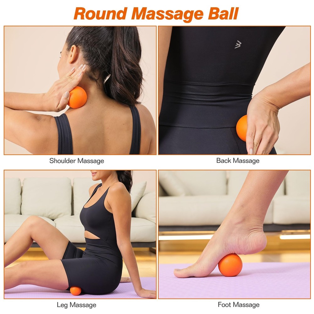 5 in 1 Foam Roller Set - Trigger Point Foam Back Roller, Muscle Roller Stick,...