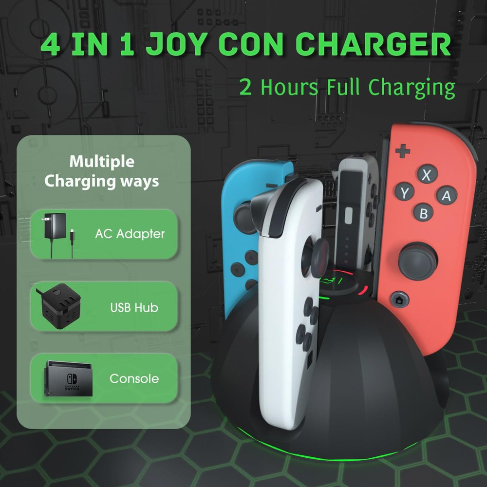 Switch Controller Charging Dock for Nintendo OLED Joycon, Charger Station with S