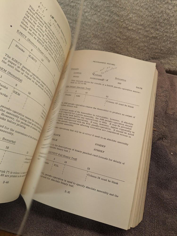 Vintage GE-600 Series GMAP Training Manual Program Language Book