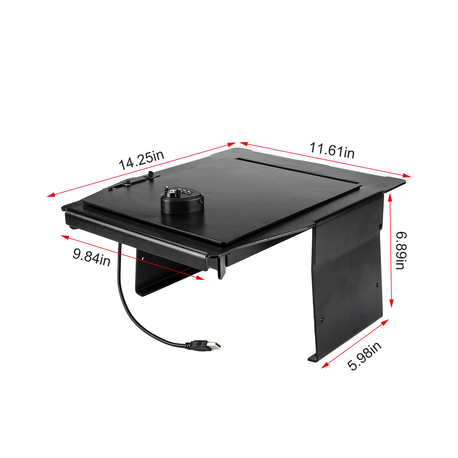 Center Console Safe Vault STORAGE For Ford 15-20 F150 17-21 F250 F350 Super Duty