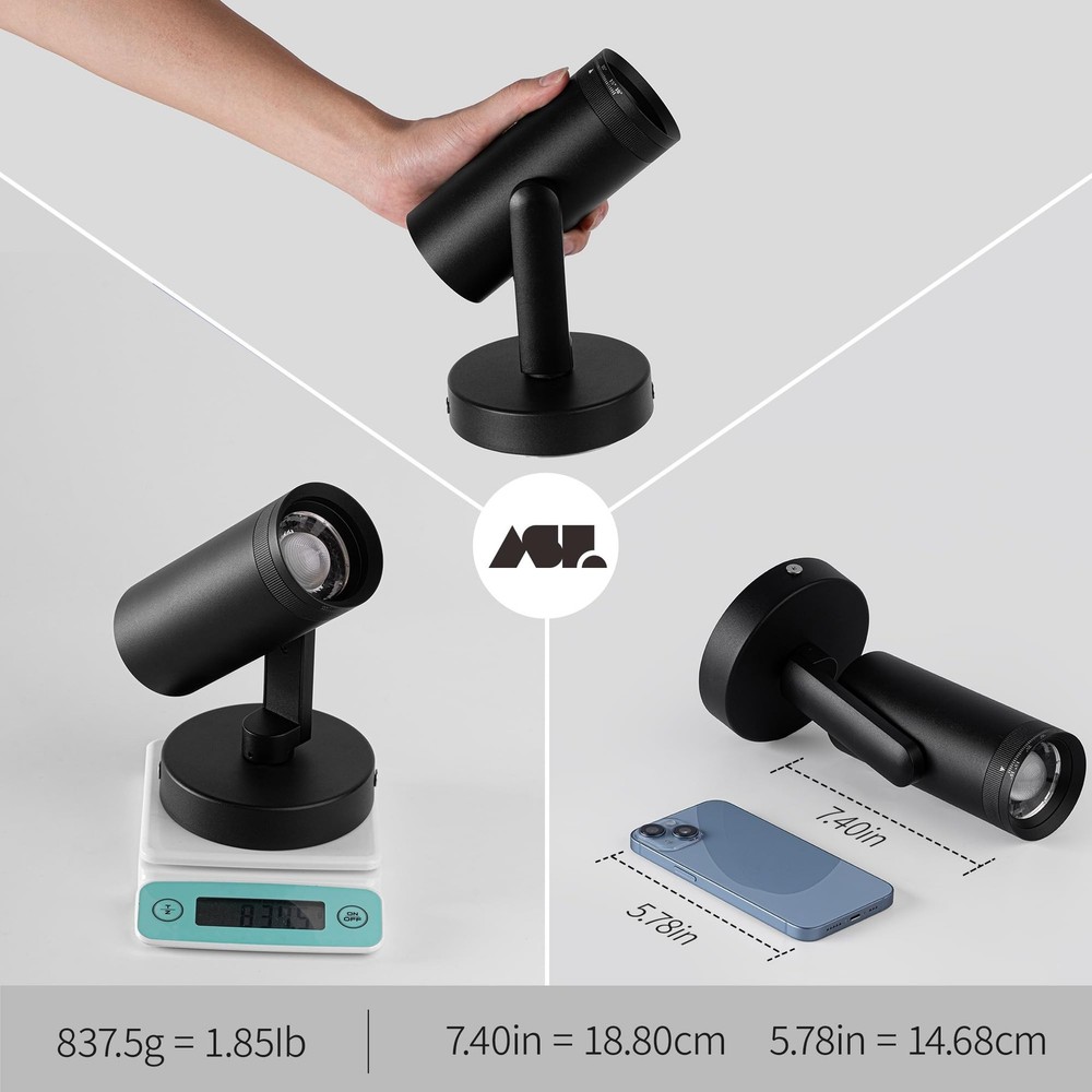 Aisilan 12W LED Zoomable Ceiling Spotlight, Dimmable Surface Mount Adjustable...