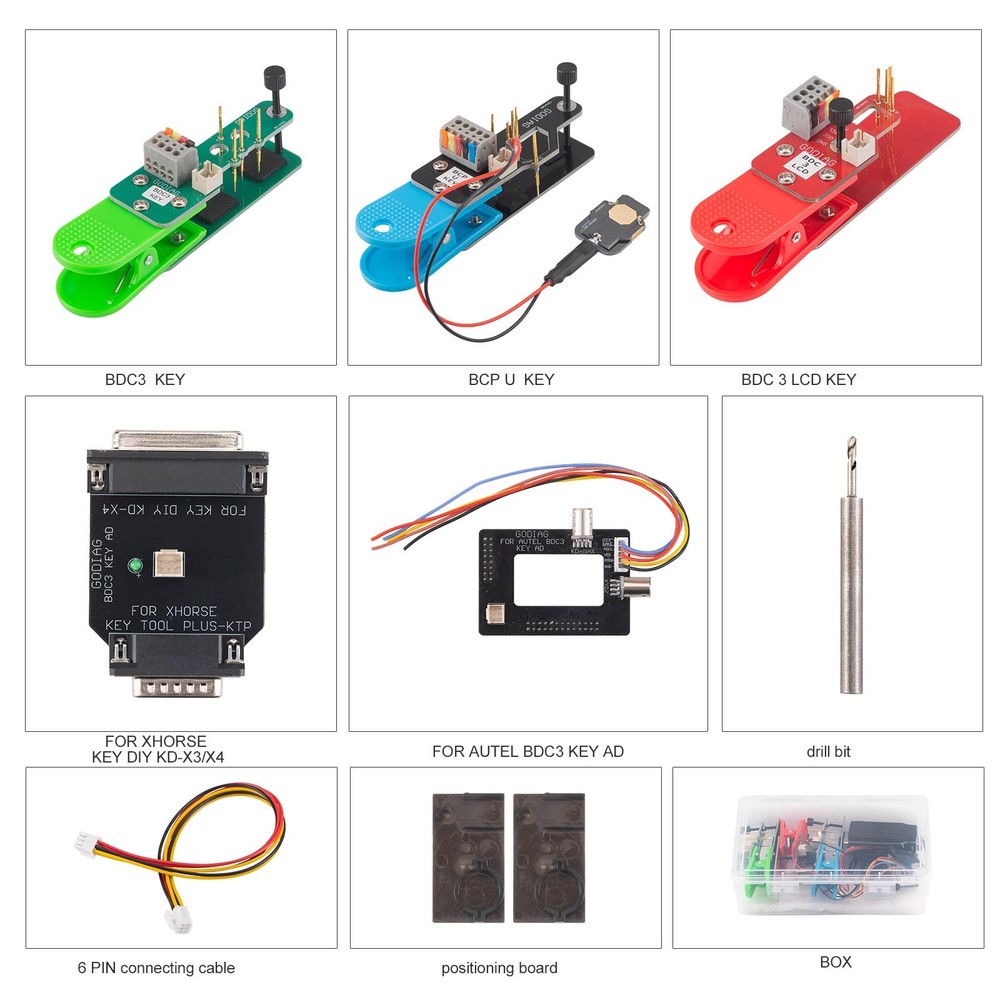 GODIAG BDC3 Adapter Kit Support BDC03 Key/ BCP U Key Encrypted/ BDC3 LCD Key