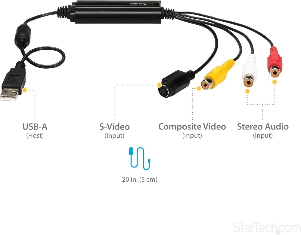 Digital Video Capture Adapter for S-Video and Composite - Lightweight & Compact