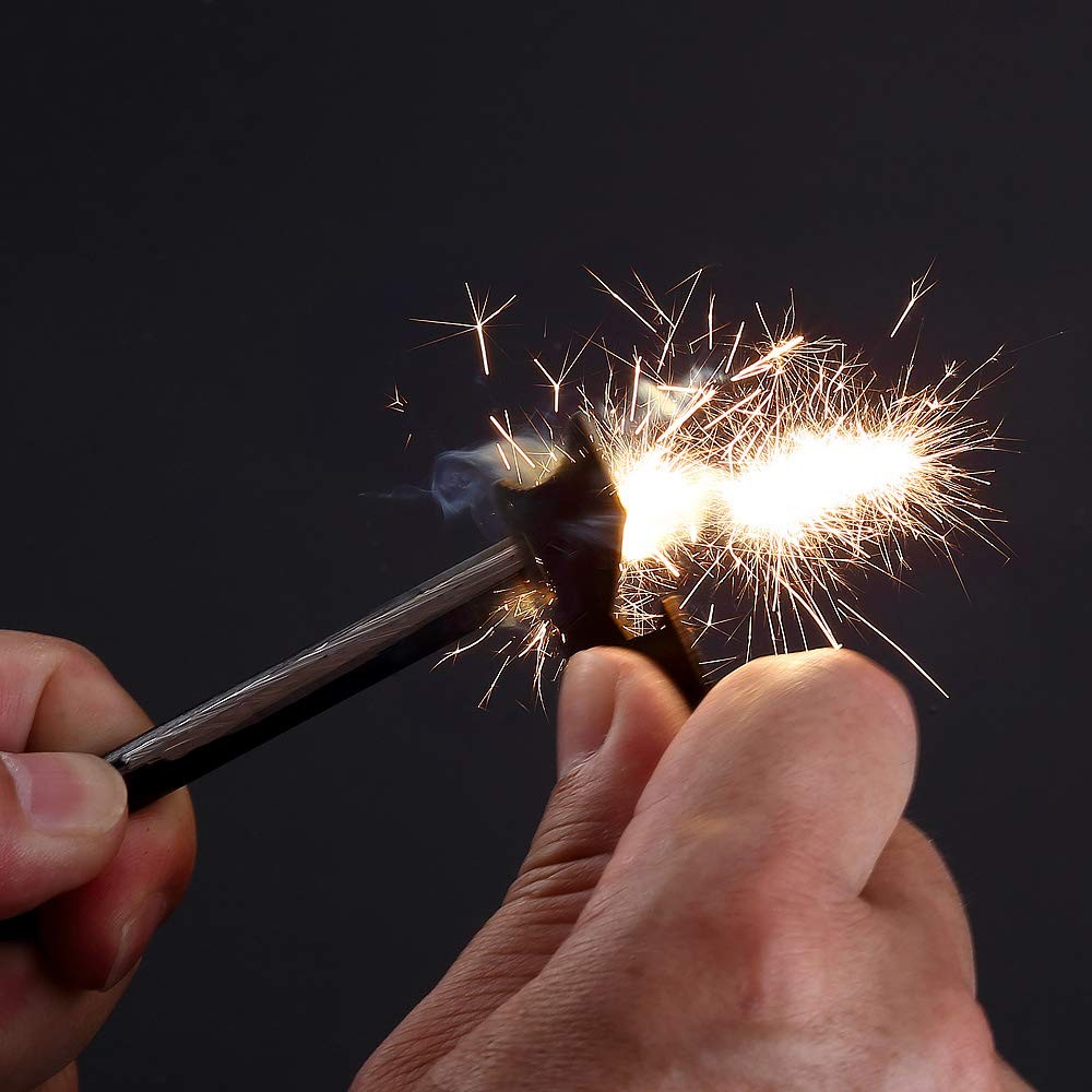 2PCS Compact Fire Starter with Scraper, Replaceable Ferro Rod for Camping,