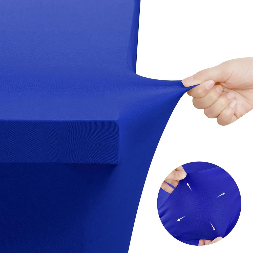 Blue 2Pack 6FT Spandex Stretchable Table Cover Fitted Rectangular Table Cover