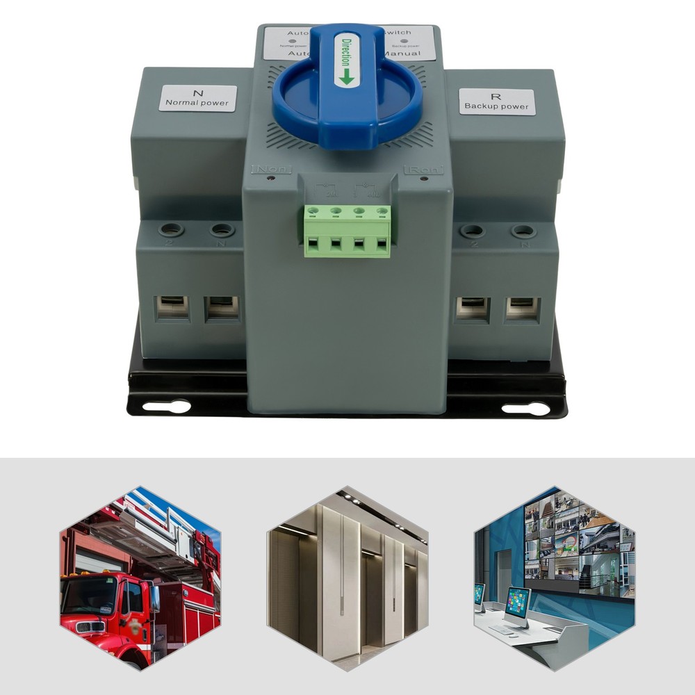 Automatic Transfer Switch Dual Power 63A ATS for Generator Changeover Switch 2P