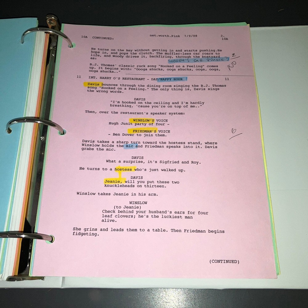 NET WORTH (7/16/98) Asst. Dir. LOADED FINAL DRAFT SCRIPT & PRODUCTION BINDER+COA