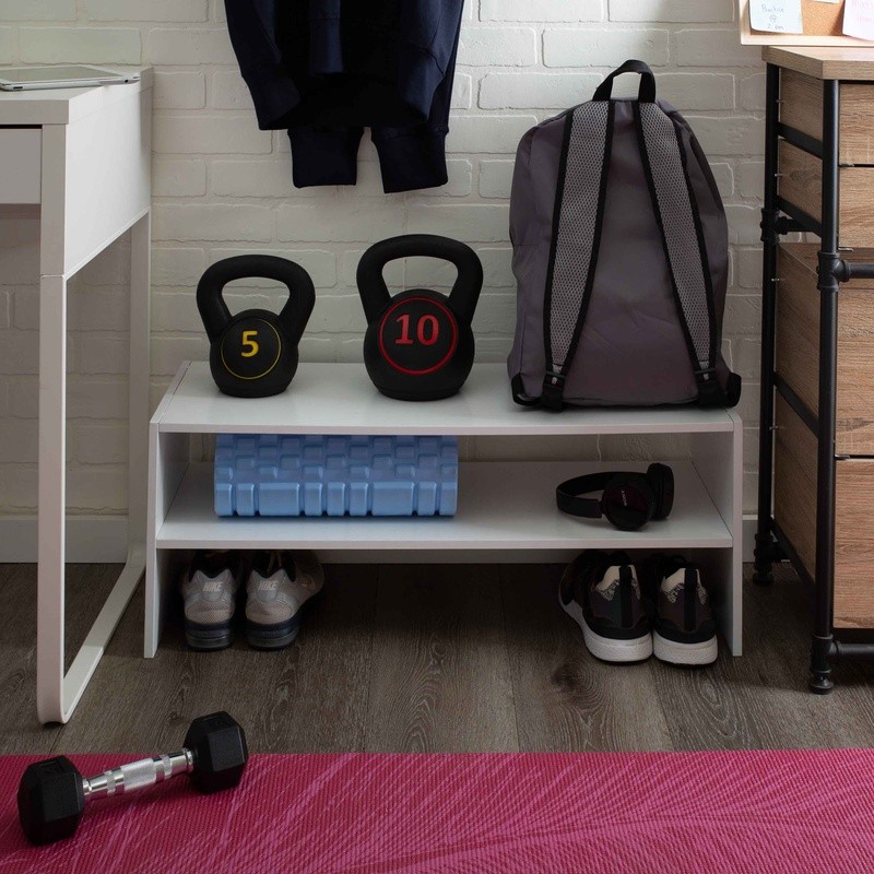 Stackable Shoe Rack 2 Tier Organizer Space Saving Durable Laminate Easy Assemble