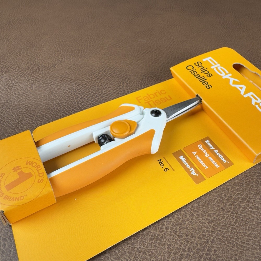 Fiskars Easy Action 6" Fabric Snips Micro-Tip No. 5 Soft Grip Spring Assist