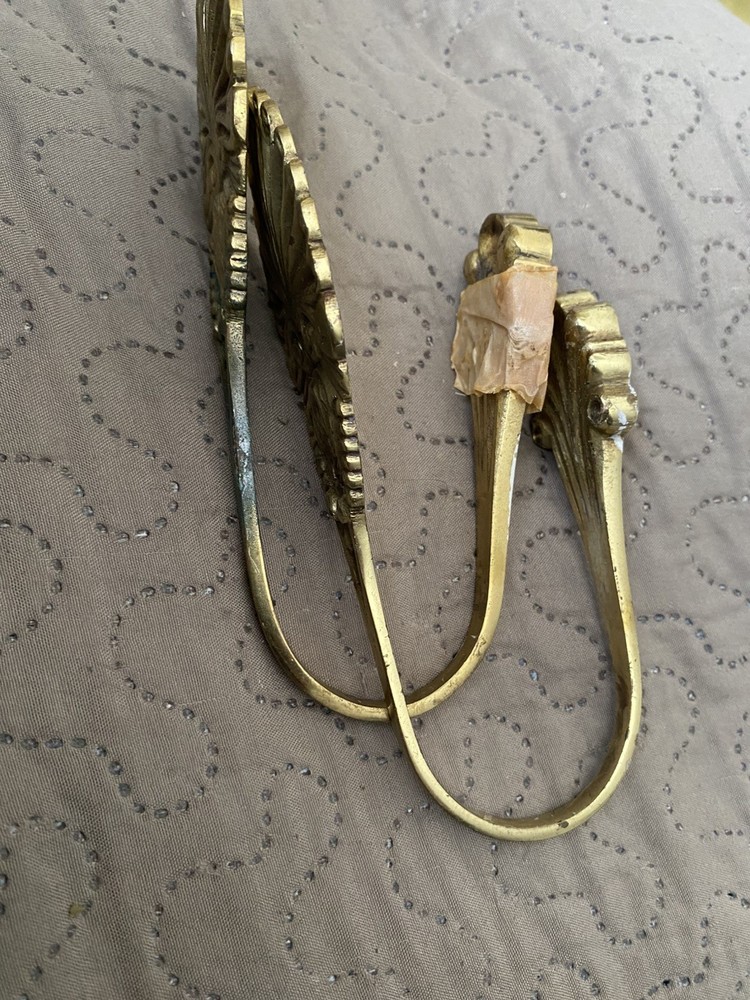 Vintage Brass Curtain Tie Backs Hooks