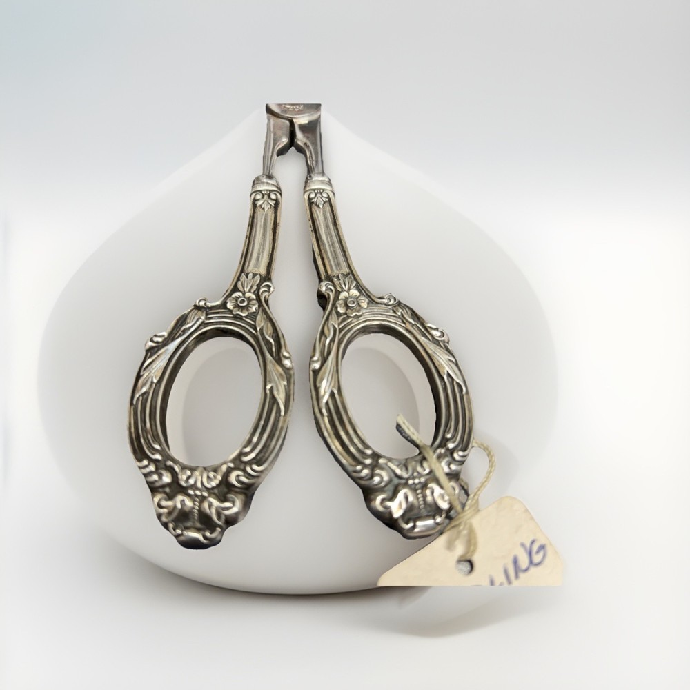 Web Sterling Handle Antique Grape Shears with Stainless Attachment